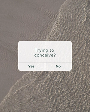 Dr. Fajer interactive post asking trying to conceive with a yes or no prompt