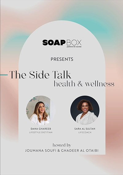 Soapbox promotional poster for The Side Talk, a health and wellness panel