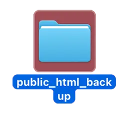 Blue desktop folder named public_html