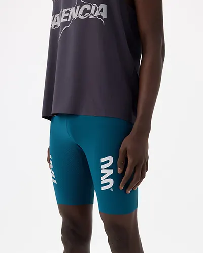 Apparel that is for sale in the store. Biking shorts and shirt