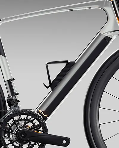 a water bottle cage place on a bicycle